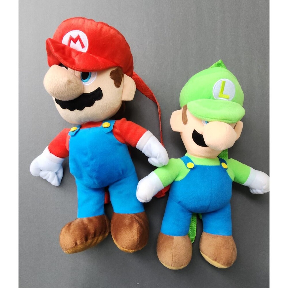 Super Mario And Luigi Backpack Plush Stuffed Kids Cosplay Bag Tote Back Packs